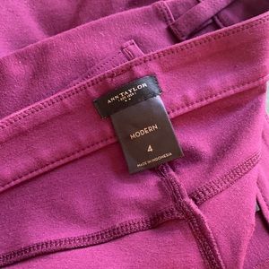 Ann Taylor Raspberry coloured casual pants
